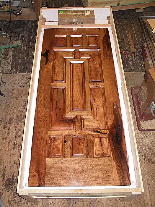 mesquite door in crate