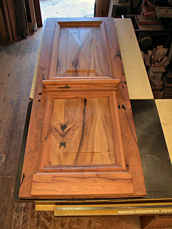 Mesquite door with peaked panels