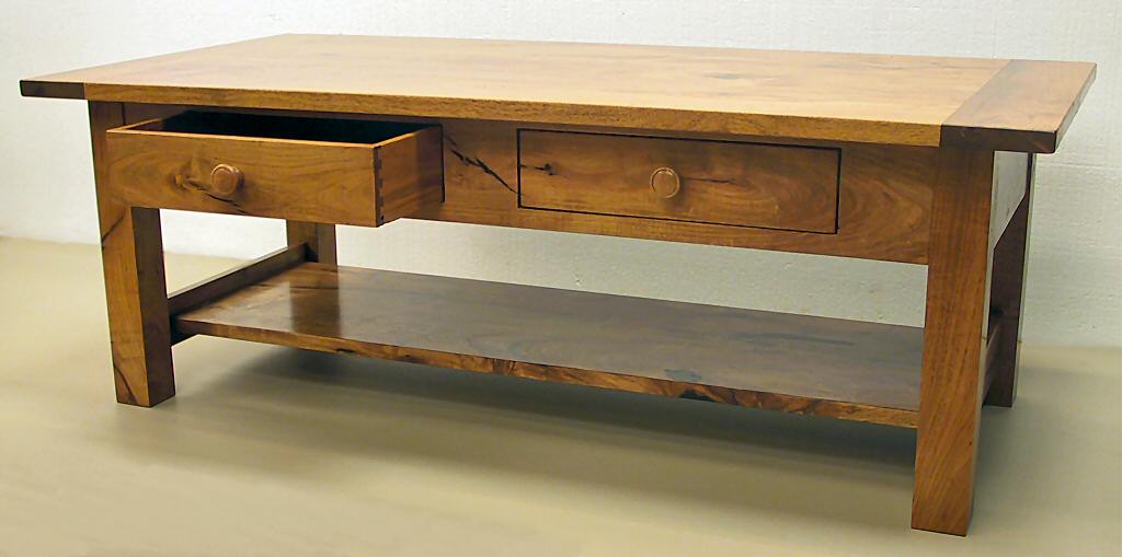 front view of mesquite coffee table