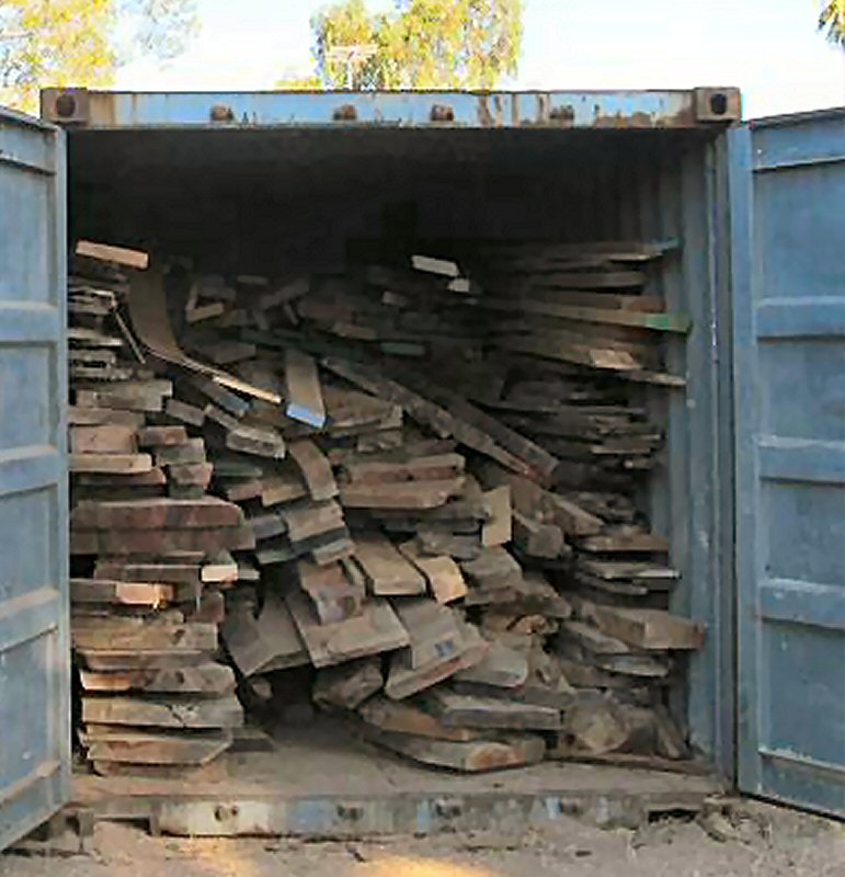 mesquite in shipping container