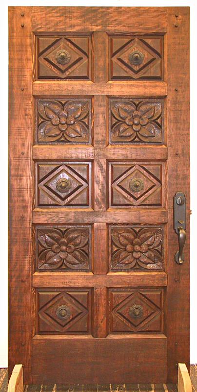 Hand Carved Rustic Fir Door