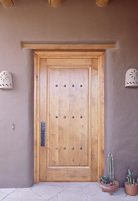 Mexican style alder door with  clavos
