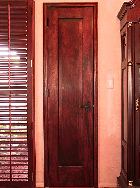 Antique mahogany closet door