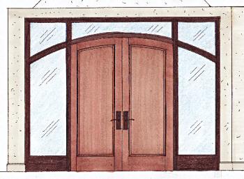 arched mesquite entry - click here