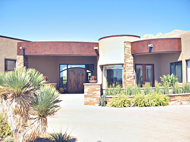 Exterior view of mesquite doors