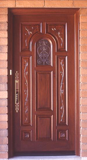 Hand carved mahogany door