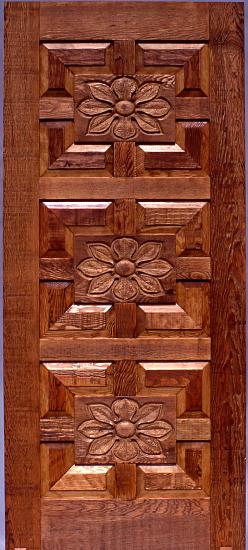 Hand carved rustic fir door