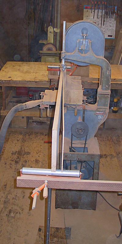 Cutting mesquite on a bandsaw