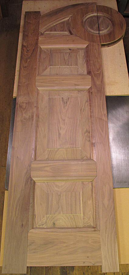 10' walnut door with carving