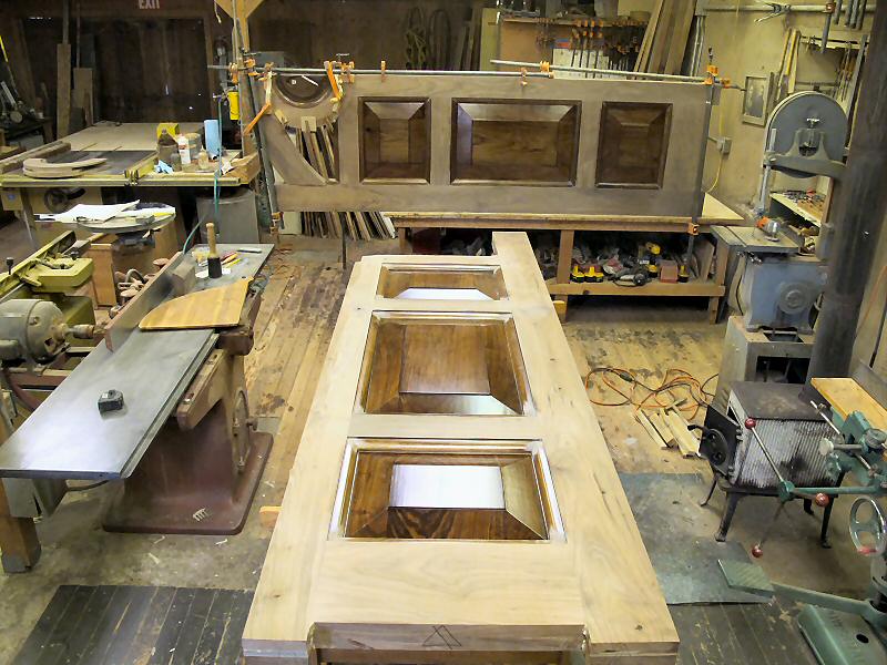 walnut door glue-up