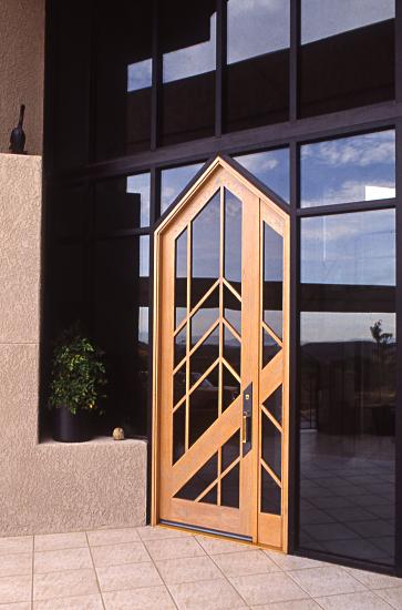 Contemporary door with tinted glass