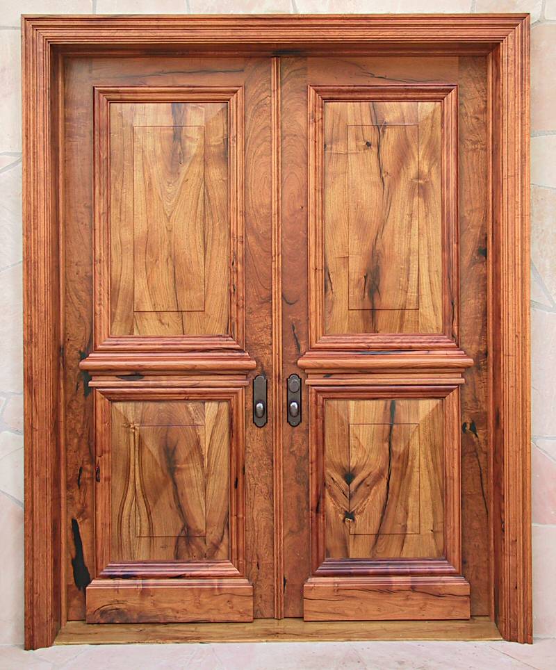 Mesquite doors with raised panels and molding