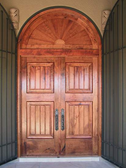 Mesquite Entry with Fan Transom